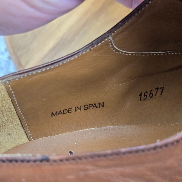 Mezlan Custom Brown Leather Wingtip Office Daily Oxford Dress Shoe Mens 11 M - Picture 15 of 16